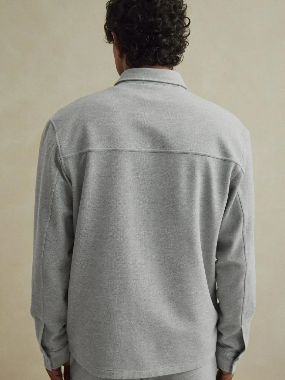 Next Grey Jersey Twill Popper Shacket Discount