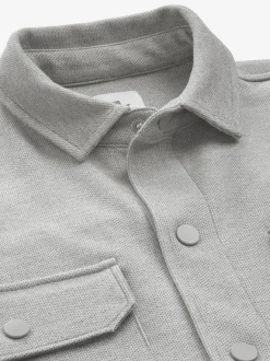 Next Grey Jersey Twill Popper Shacket Discount