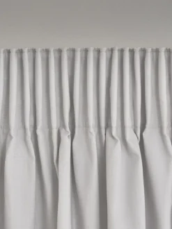 Next Grey Light Cloud Cotton Blackout/Thermal Pencil Pleat Curtains New