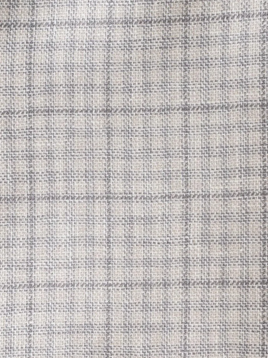 Next Grey Linen Blend Check Tailored Suit Jacket Sale