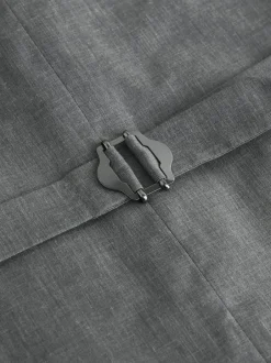 Next Linen Blend Texture Suit Waistcoat Grey