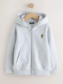 Next Logo Zip Through Hoodie (3-16yrs) Grey Clearance