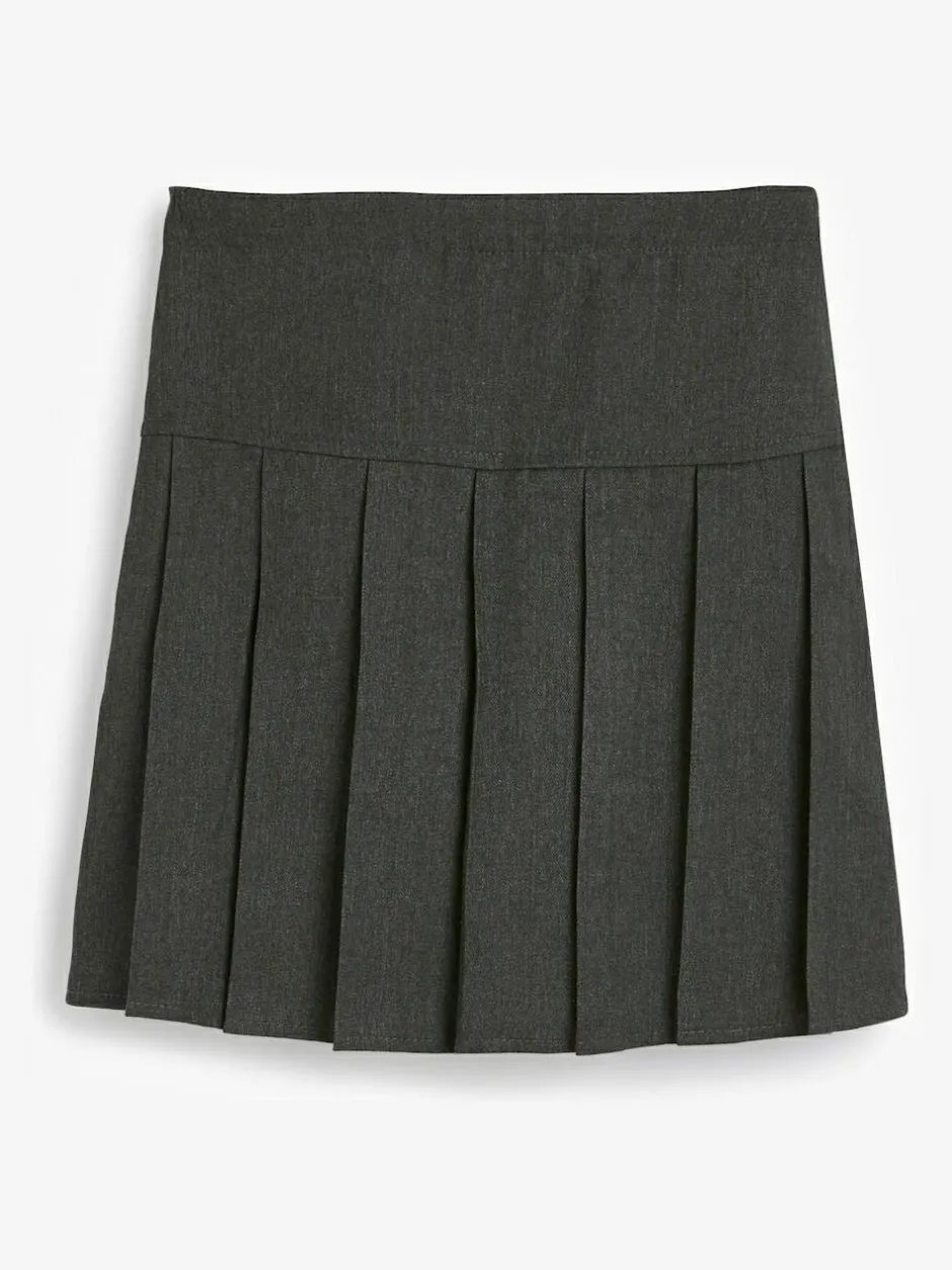 Next Grey Longer Length Regular Waist 2 Pack Pleated School Skirts (3-16yrs) Outlet