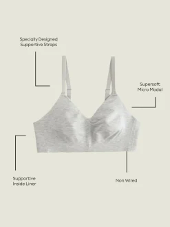 Next DD+ Non Pad Non Wire Ultimate Comfort Bra Grey Marl Hot