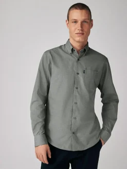 Next Grey Marl Regular Fit Button Down Easy Iron Oxford Shirt Online