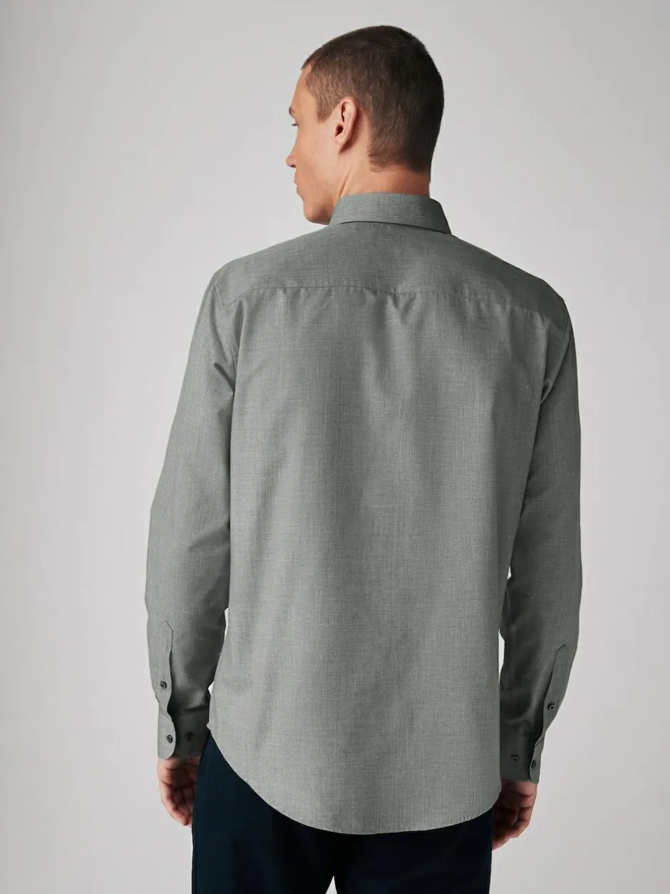 Next Grey Marl Regular Fit Button Down Easy Iron Oxford Shirt Online