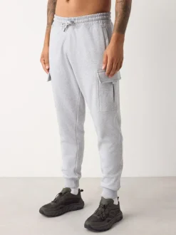 Next Slim Fit Slim Fit Brushback Heavyweight Cargo Joggers Grey Marl Outlet