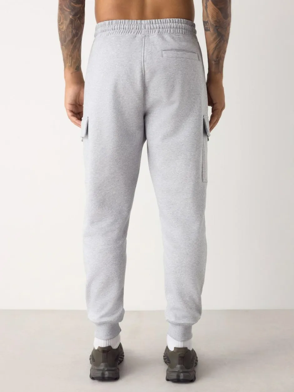 Next Slim Fit Slim Fit Brushback Heavyweight Cargo Joggers Grey Marl Outlet