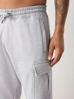 Next Slim Fit Slim Fit Brushback Heavyweight Cargo Joggers Grey Marl Outlet