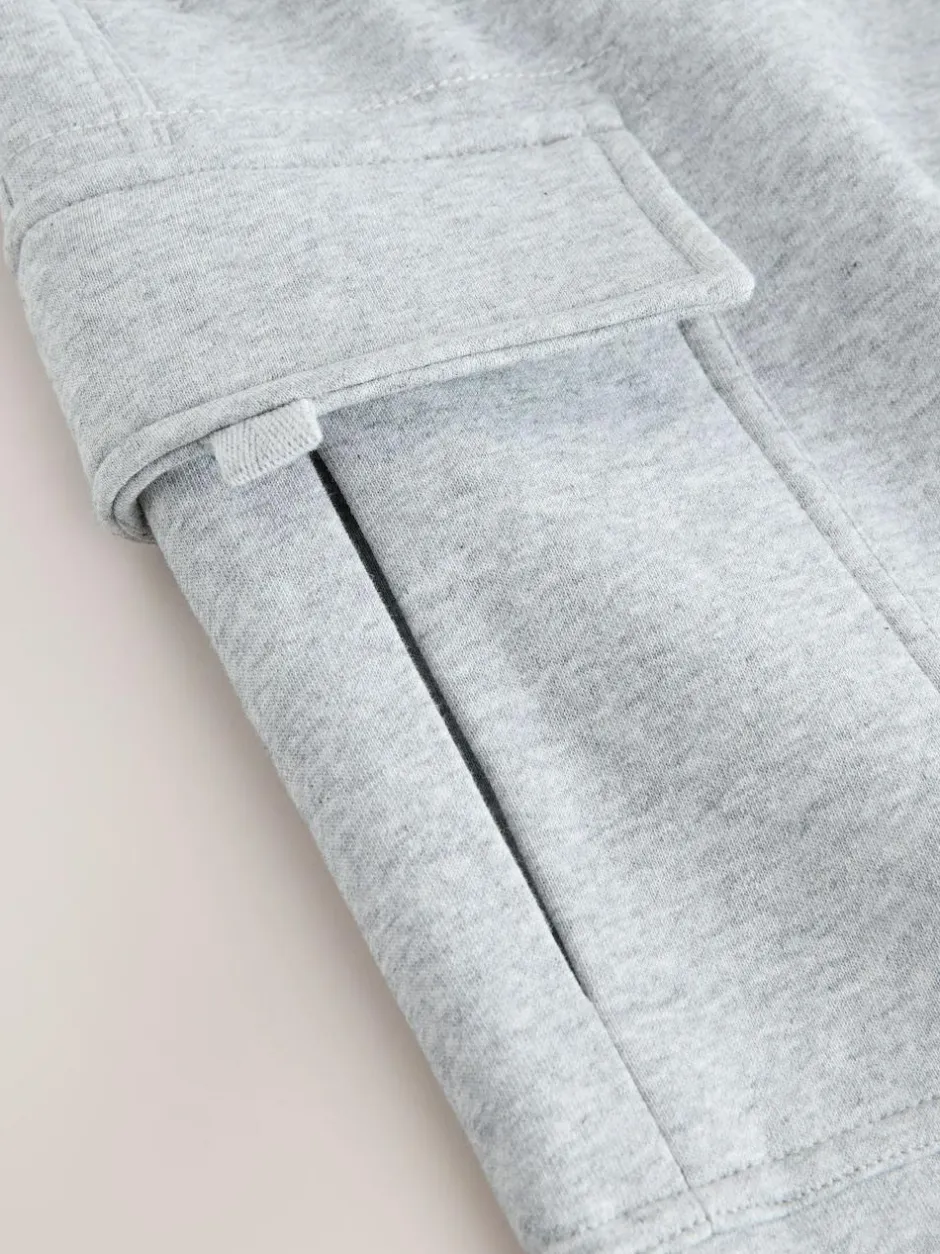 Next Slim Fit Slim Fit Brushback Heavyweight Cargo Joggers Grey Marl Outlet