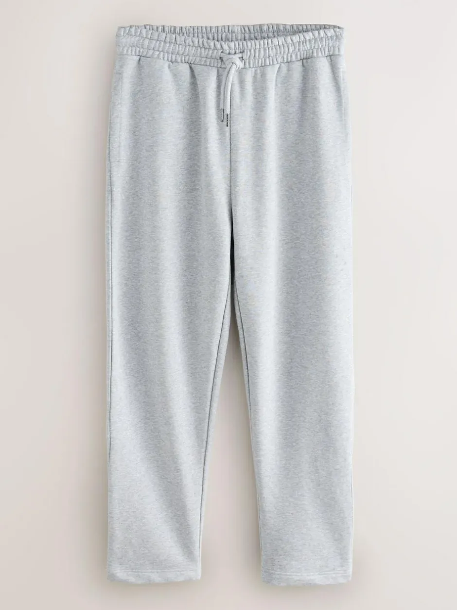 Next Straight Fit Brushback Heavyweight 2 Pack Joggers Grey Marl/Navy Blue Online