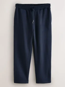 Next Straight Fit Brushback Heavyweight 2 Pack Joggers Grey Marl/Navy Blue Online