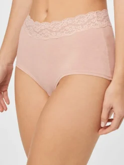 Next Grey Marl/Pink/Plum Full Brief Cotton Lace Knickers 4 Pack Best
