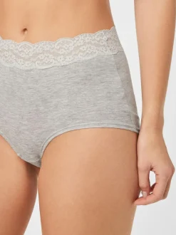 Next Grey Marl/Pink/Plum Full Brief Cotton Lace Knickers 4 Pack Best