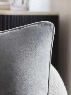 Next Grey Matte Velvet Contrast Pipe 50 x 50cm Cushion Clearance