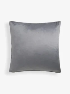 Next Grey Matte Velvet Contrast Pipe 50 x 50cm Cushion Clearance