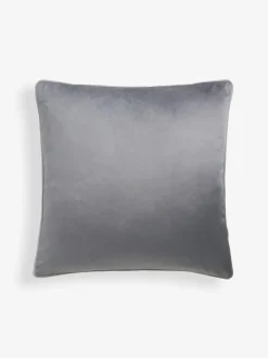 Next Grey Matte Velvet Contrast Pipe 50 x 50cm Cushion Clearance