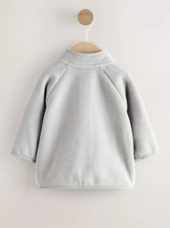 Next Micro Fleece Baby Zip Jacket (0mths-2yrs) Grey New