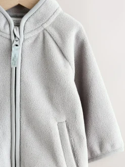 Next Micro Fleece Baby Zip Jacket (0mths-2yrs) Grey New