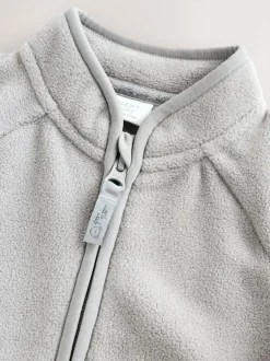 Next Micro Fleece Baby Zip Jacket (0mths-2yrs) Grey New