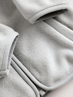 Next Micro Fleece Baby Zip Jacket (0mths-2yrs) Grey New