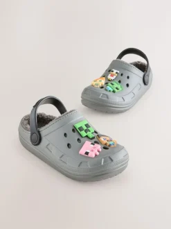Next Minecraft Warm Lined Slipper Clogs Grey Best