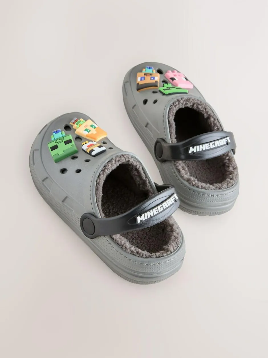 Next Minecraft Warm Lined Slipper Clogs Grey Best