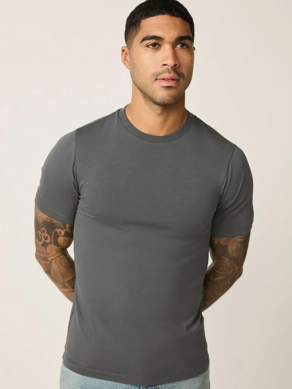 Next Muscle Fit Essential Crew Neck T-Shirt Grey Online