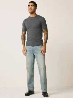 Next Muscle Fit Essential Crew Neck T-Shirt Grey Online