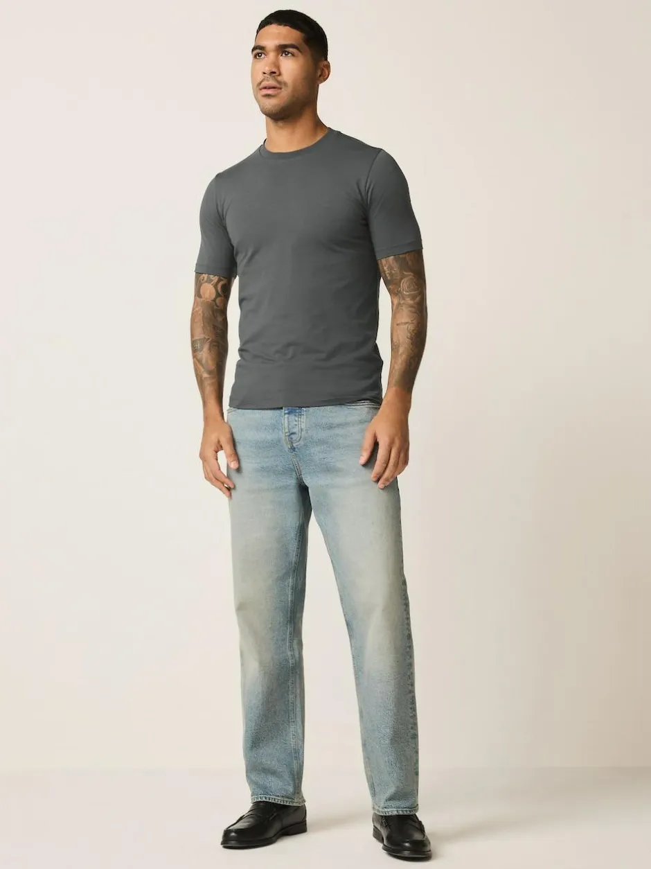 Next Muscle Fit Essential Crew Neck T-Shirt Grey Online