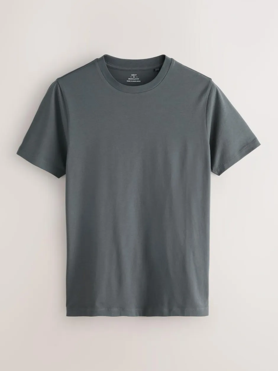 Next Muscle Fit Essential Crew Neck T-Shirt Grey Online
