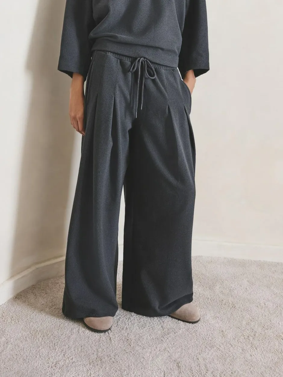 Next N.Premium Wide Leg Joggers Grey Clearance
