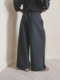 Next N.Premium Wide Leg Joggers Grey Clearance