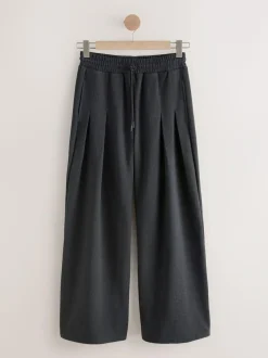 Next N.Premium Wide Leg Joggers Grey Clearance
