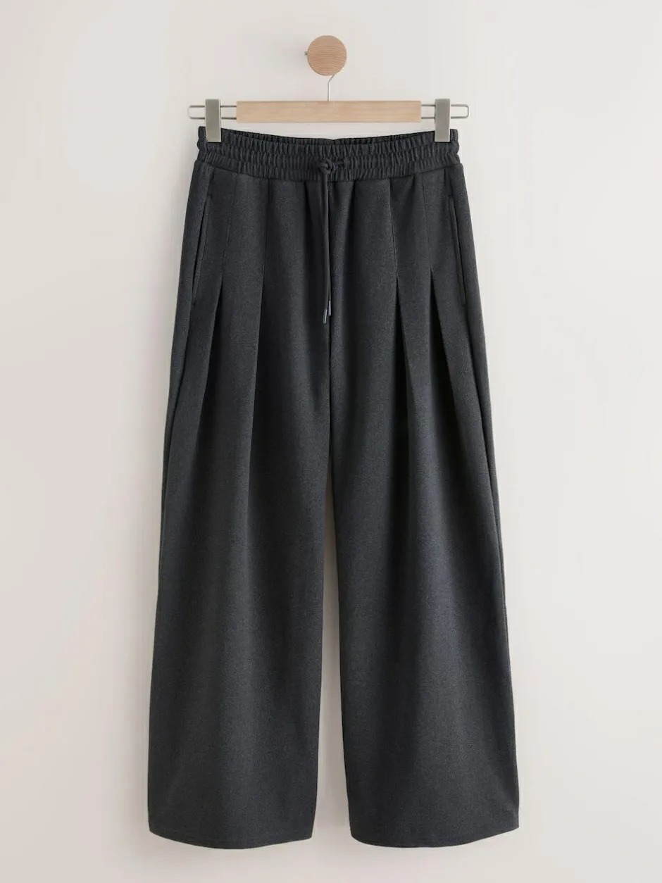 Next N.Premium Wide Leg Joggers Grey Clearance