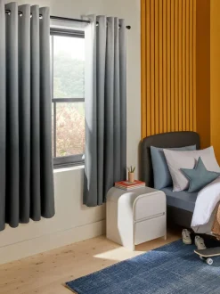 Next Eyelet Blackout Curtains Grey Ombre Outlet