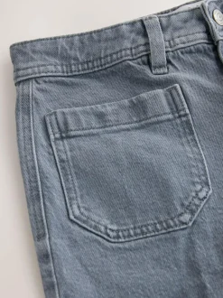 Next Patch Pocket Wide Leg Jeans Grey Sale