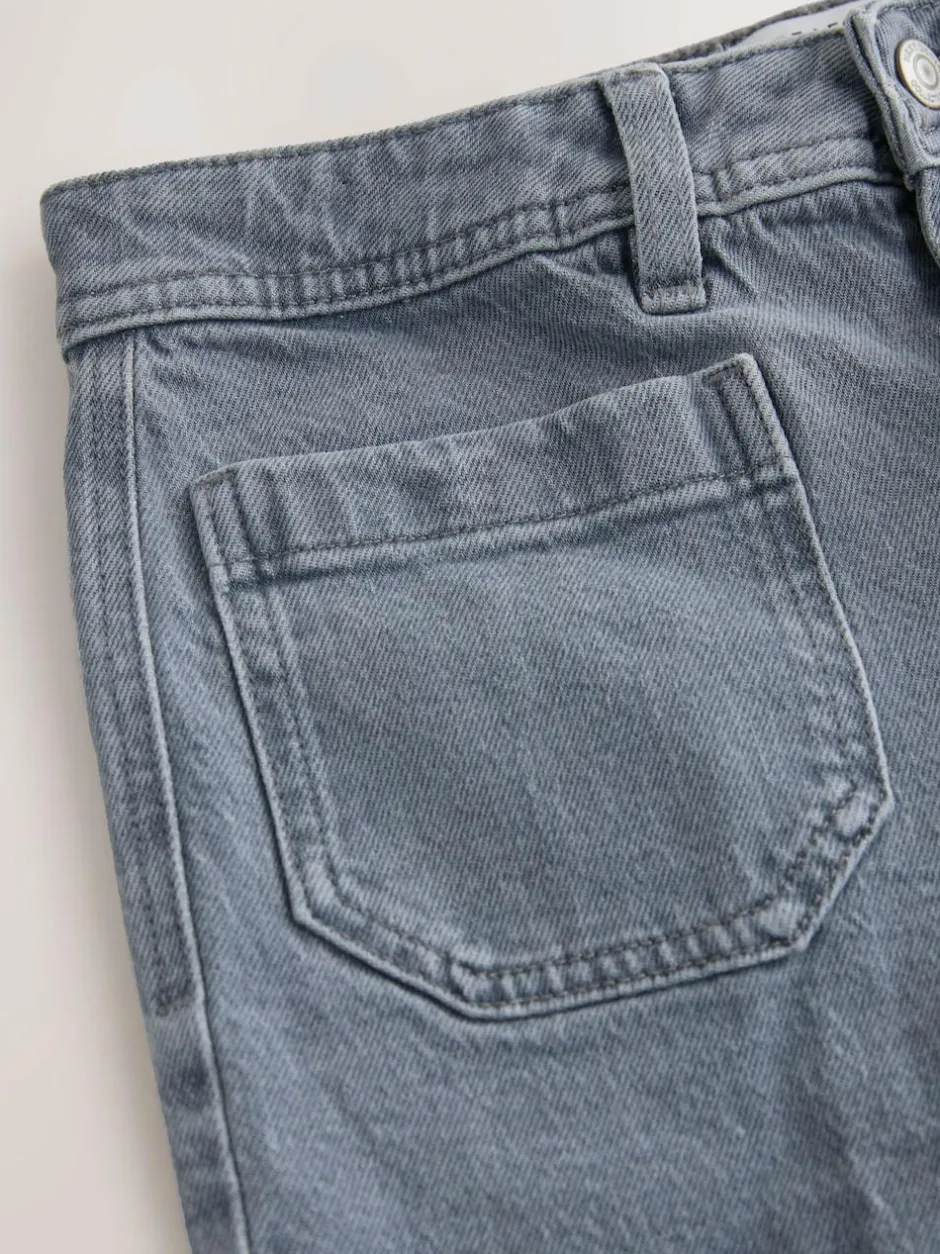 Next Patch Pocket Wide Leg Jeans Grey Sale