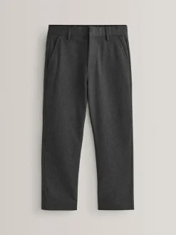 Next Plus Waist Straight Leg School Trousers (3-17yrs) Grey Outlet
