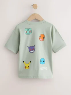 Next Grey Pokemon Multi Character Back Print T-Shirt (4-14yrs)
