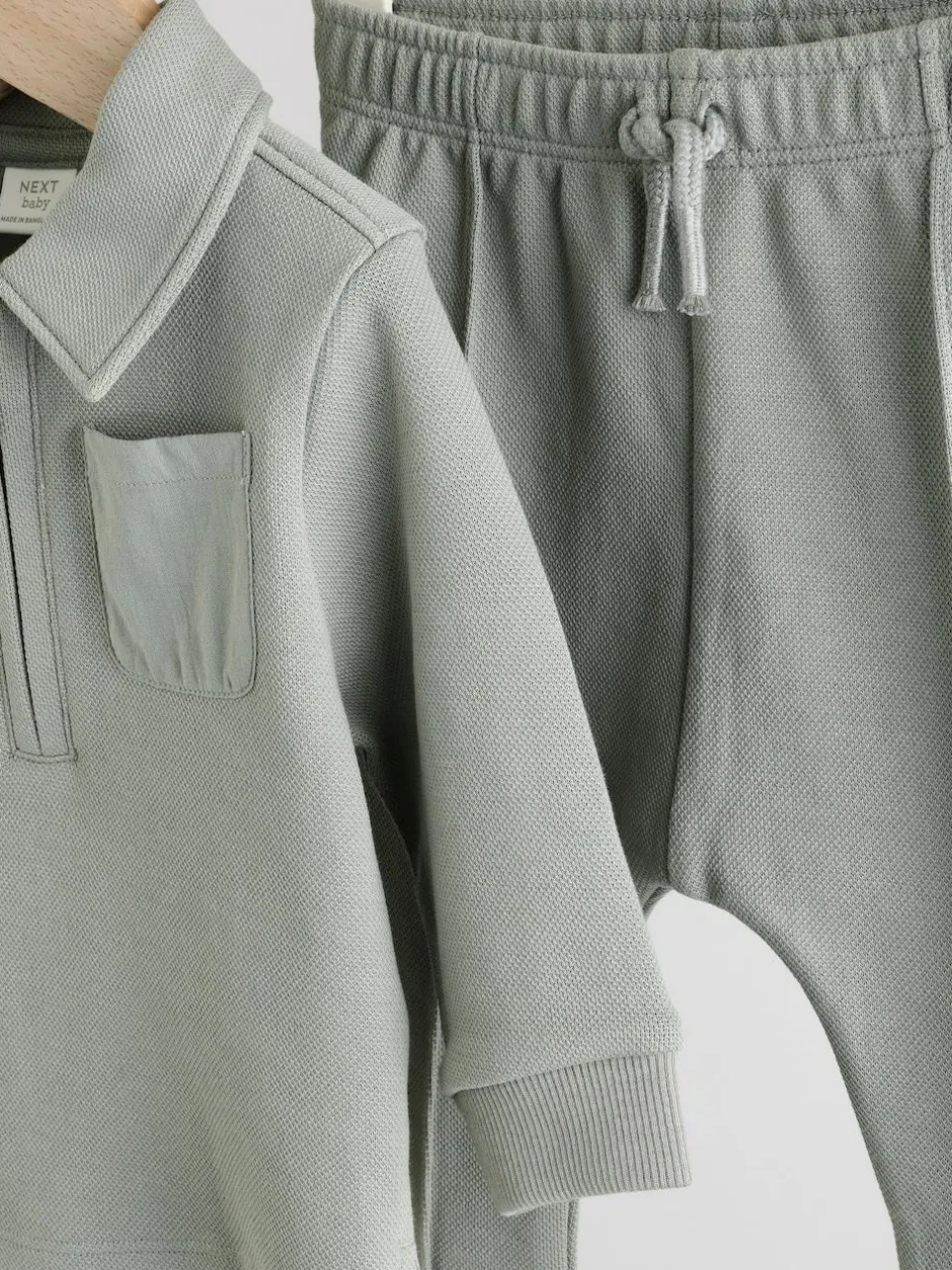Next Polo Top and Legging Baby Set (0mths-2yrs) Grey Discount