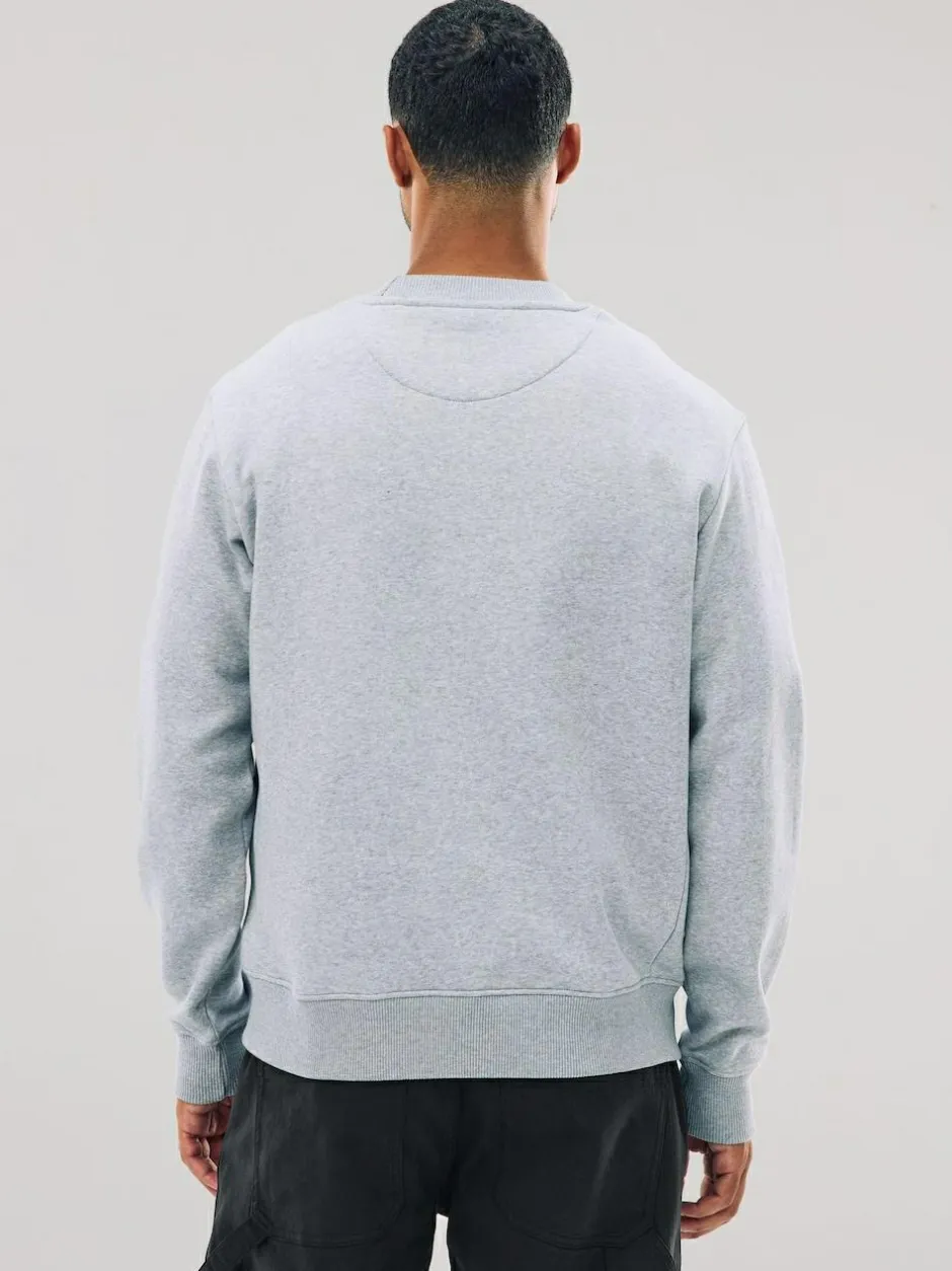 Next Grey Regular Fit Heavyweight Cotton Rich Crew Neck Sweatshirt Sale