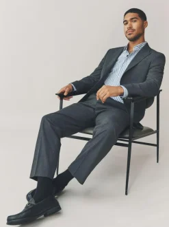 Next Grey Regular Fit Texture Motionflex Stretch Suit Jacket Best