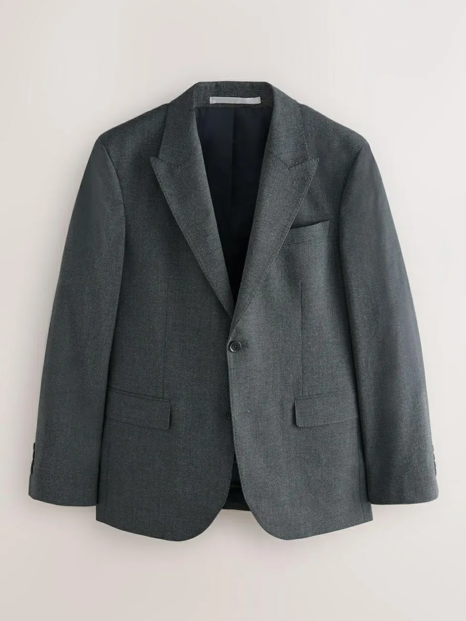 Next Grey Regular Fit Texture Motionflex Stretch Suit Jacket Best
