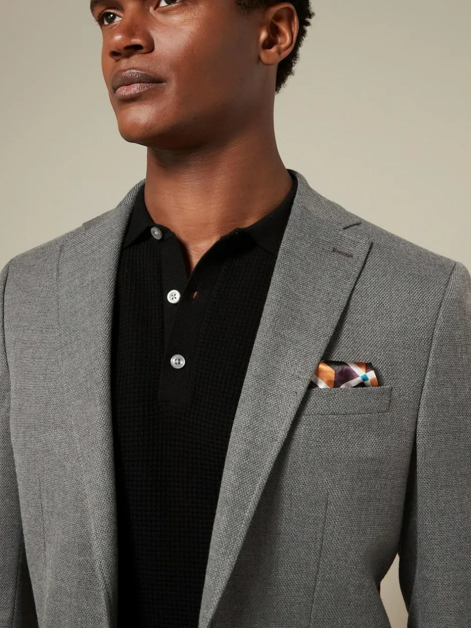 Next Regular Fit Textured Smart Blazer Grey