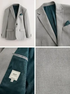 Next Grey Regular Fit Textured Suit Jacket Discount