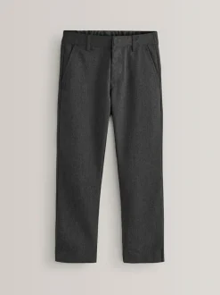 Next Regular Leg Pull On Waist School Trousers 5 Pack (3-17yrs) Grey Clearance