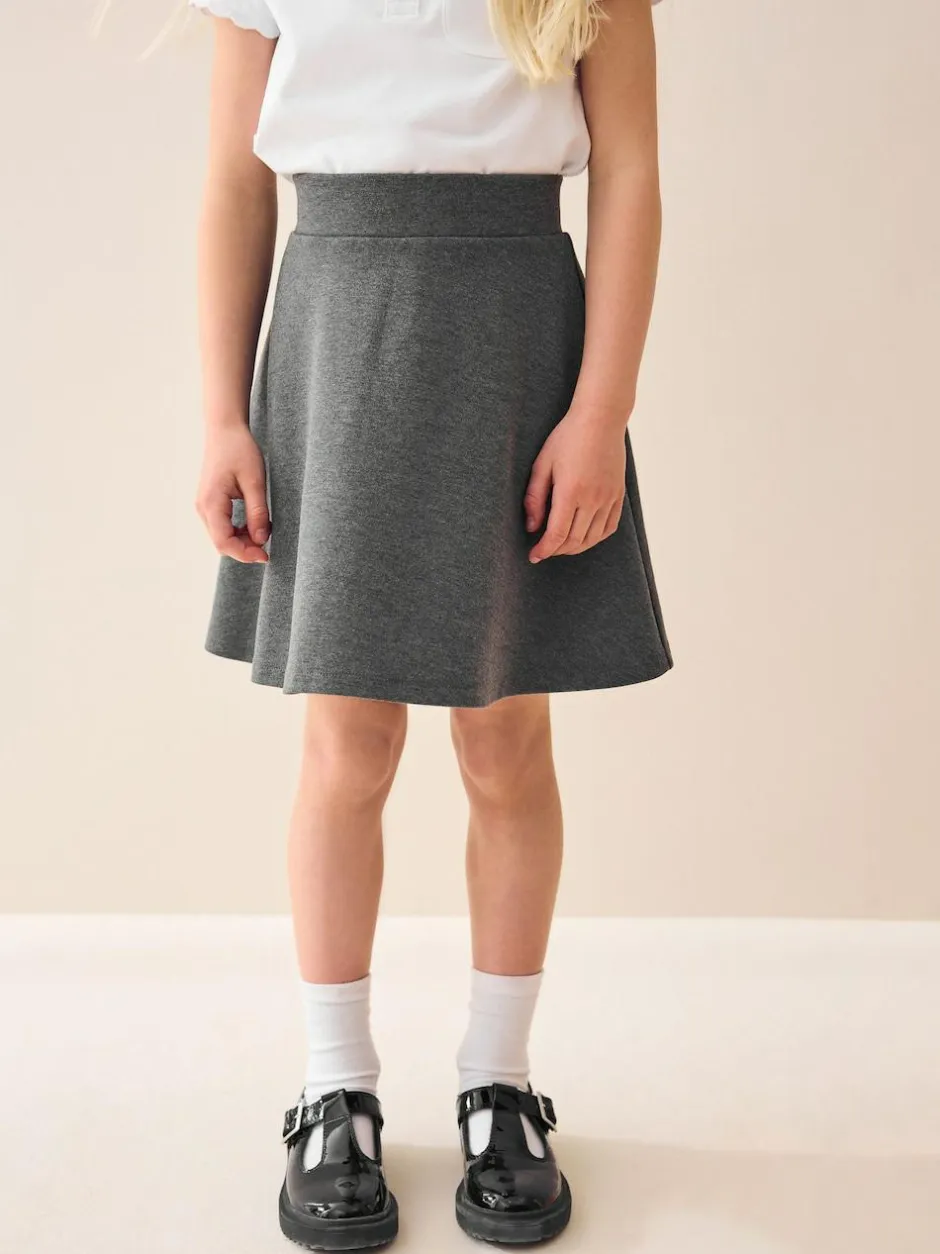 Next Regular Length Pull-On Jersey Stretch School Skater Skirt (3-17yrs) Grey Best