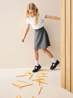 Next Regular Length Pull-On Jersey Stretch School Skater Skirt (3-17yrs) Grey Best