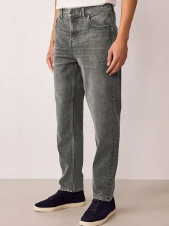Next Regular Tapered Fit Authentic Stretch Denim Jeans Grey Clearance
